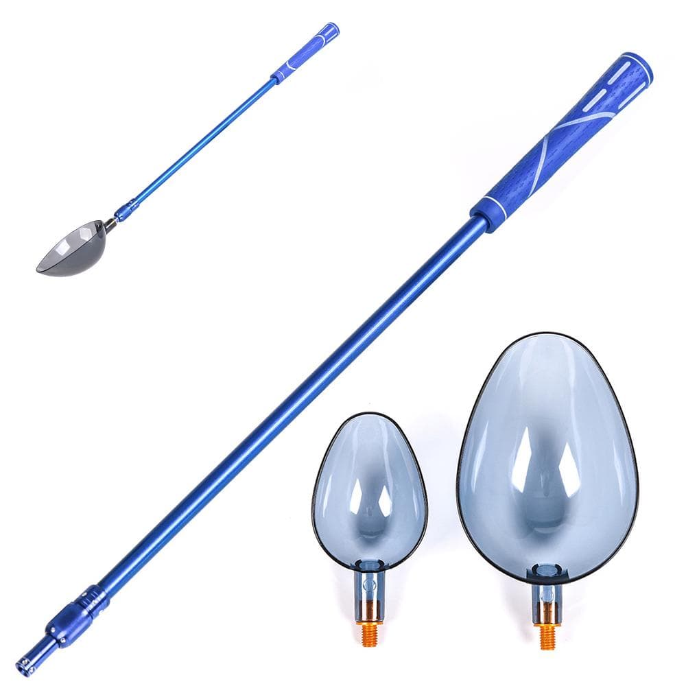 55 - 95cm Telescopic Aluminum Baiting Throwing Stick Handle with 2 Baiting Spoons Bait Throwers Handle with spoons