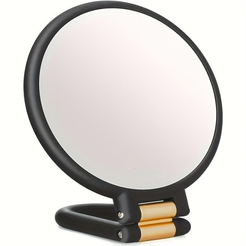 30X Magnifying Makeup Mirror, Handheld Double-Sided Folding Mirror, One Magnifying Glass and One Standard Glass, 360-Degree Rotating Adjustable Handle
