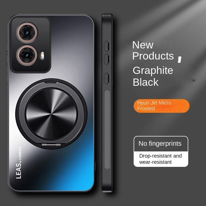 For Motorola Moto Edge 50 40 30 Neo Case Hard Matte With Ring Stand Magnetic Protective Back Cover For Moto edge 50Pro Ultra Fusion For Edge 50 Ultra black