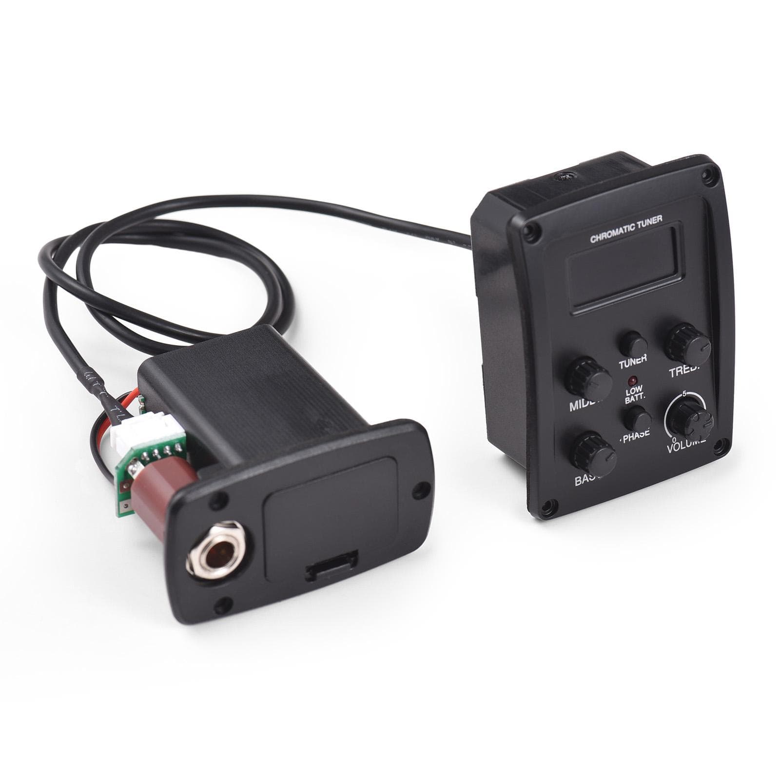 Acoustic Guitar Pickup Folk Classical Guitar Pickup 4-Band Equalizer BASS/MIDDLE/TREBLE/PRES Pickup black