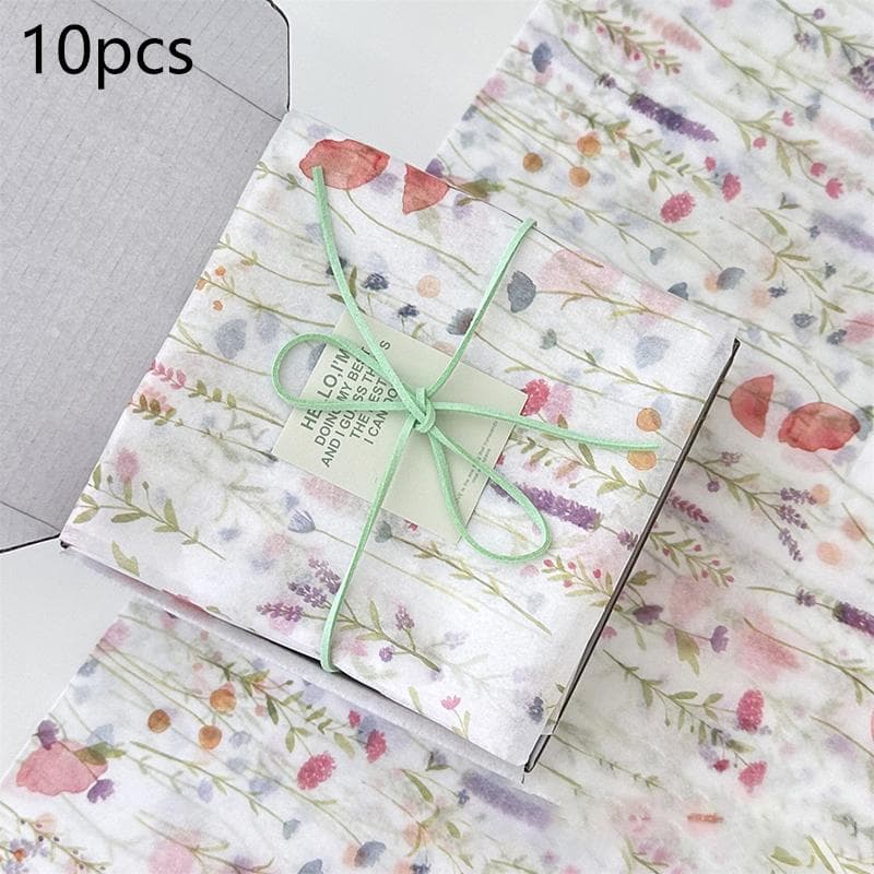 10 Sheets White Floral Paper Bouquet Flower Wrapping Paper Flower Wrapping Paper Cake Baking Gift 10 sheets