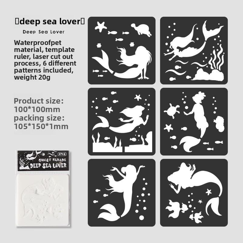6pcs/set Animal Plastic Sencil Creative Design Cartoon Animal Series Scrapbook Journal Stencil DIY Decor Stencils for Painting