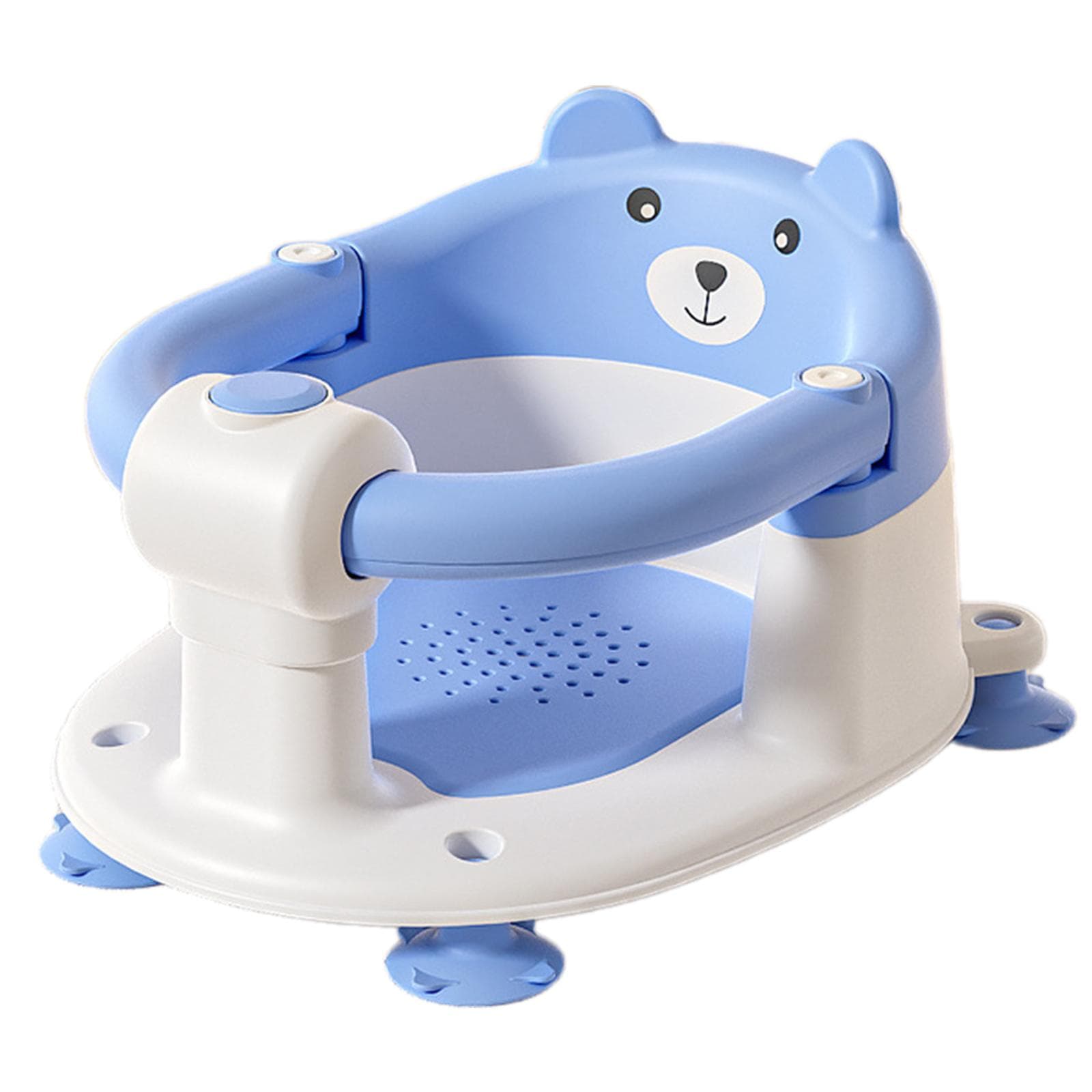 Baby Bath Seat for Infants 6 Months and Up Non Slip Toddler Bathtub Shower Chair with Suction Cups and Soft Cushion blue