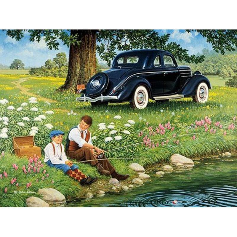 Diamond Painting Fishing Diamond Painting Colorful Full Round Diamond Painting 20X30CM