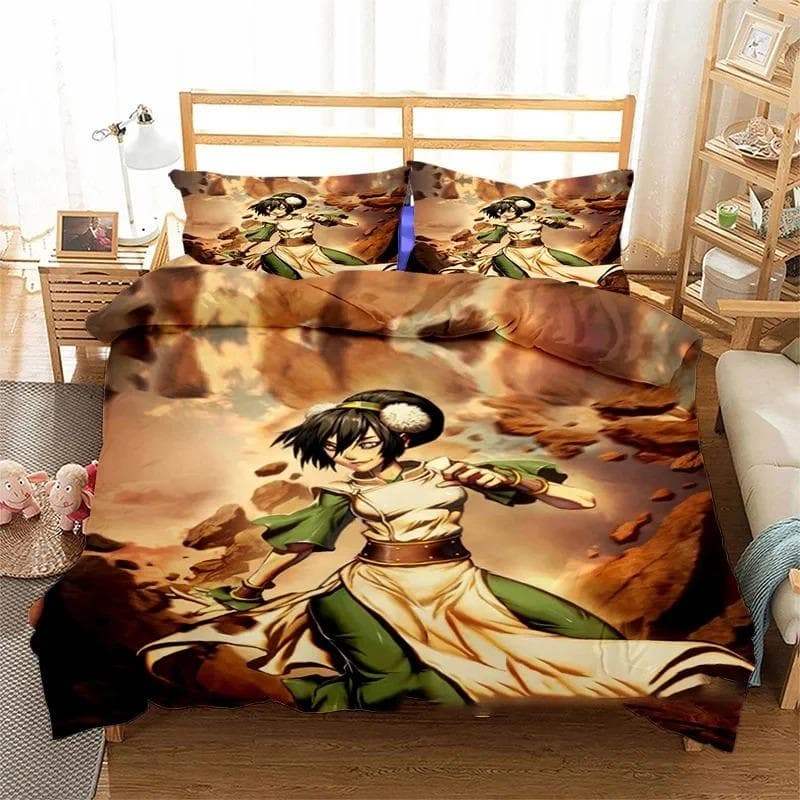 3D Print Avatar The Last Airbender Bedding Set Double Twin King Duvet Cover Comforter Pillowcase Boys Girls Adults Bedroom 180x210cm 3pcs