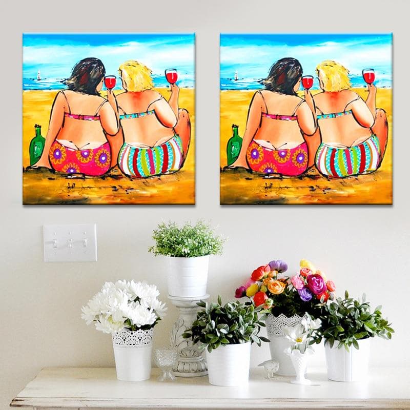 5D DIY Beach and wine Diamond Painting Needlework Diamond Mosaic Diamond Embroidery 30x30CM