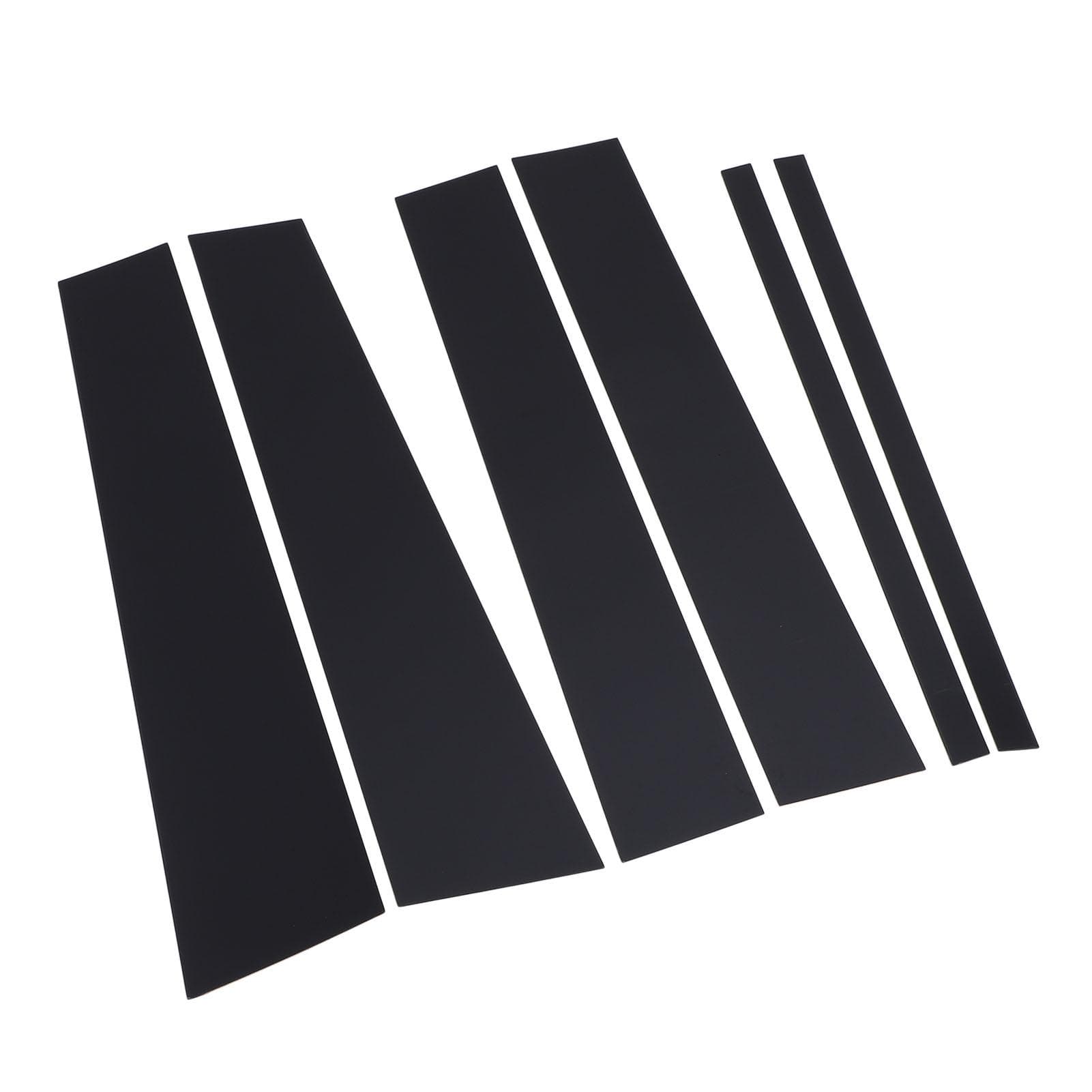 6Pcs Pillar Post Cover Trim Mirrored Finish Weather Resistant Easy Installation Pillar Post Trim black