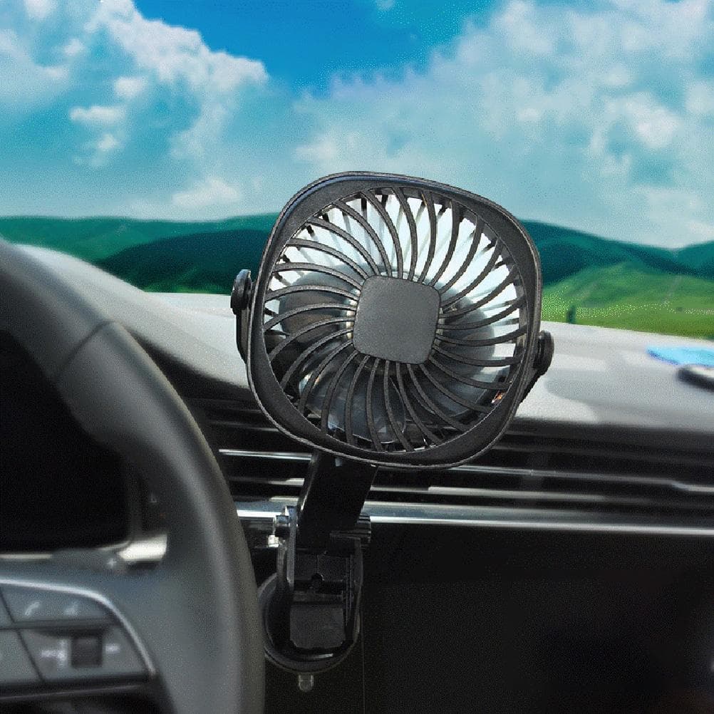 Car Fan with Suction Cup USB Rechargeable Wall Fan USB Fan with 360 Degree Rotation black