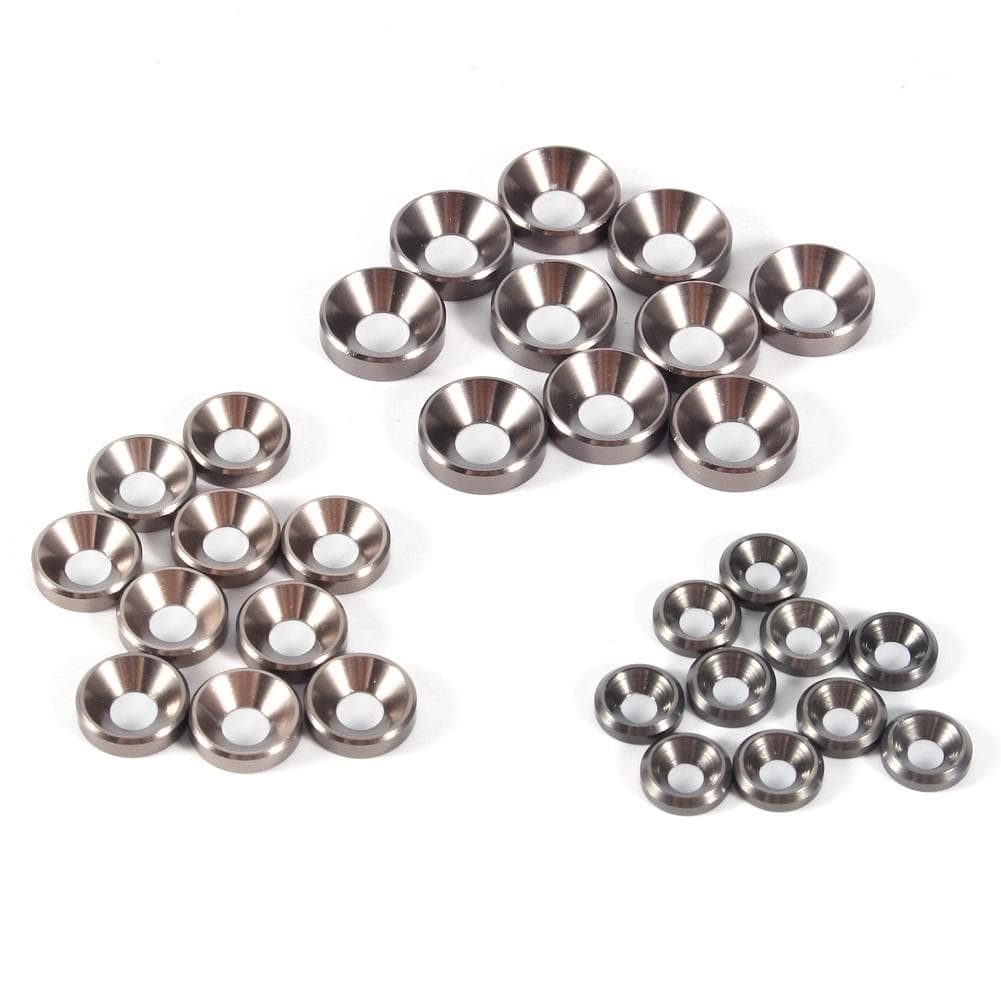 10Pcs M5 Anodized Countersunk Head Washers Gasket Aluminum Alloy Titanium Gray