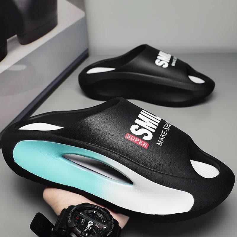 Men's Sandal Slippers New Summer Sneaker Slippers Women Thick Bottom Platform Slides Soft Eva Home Slippers Casual Beach Shoes 36-37