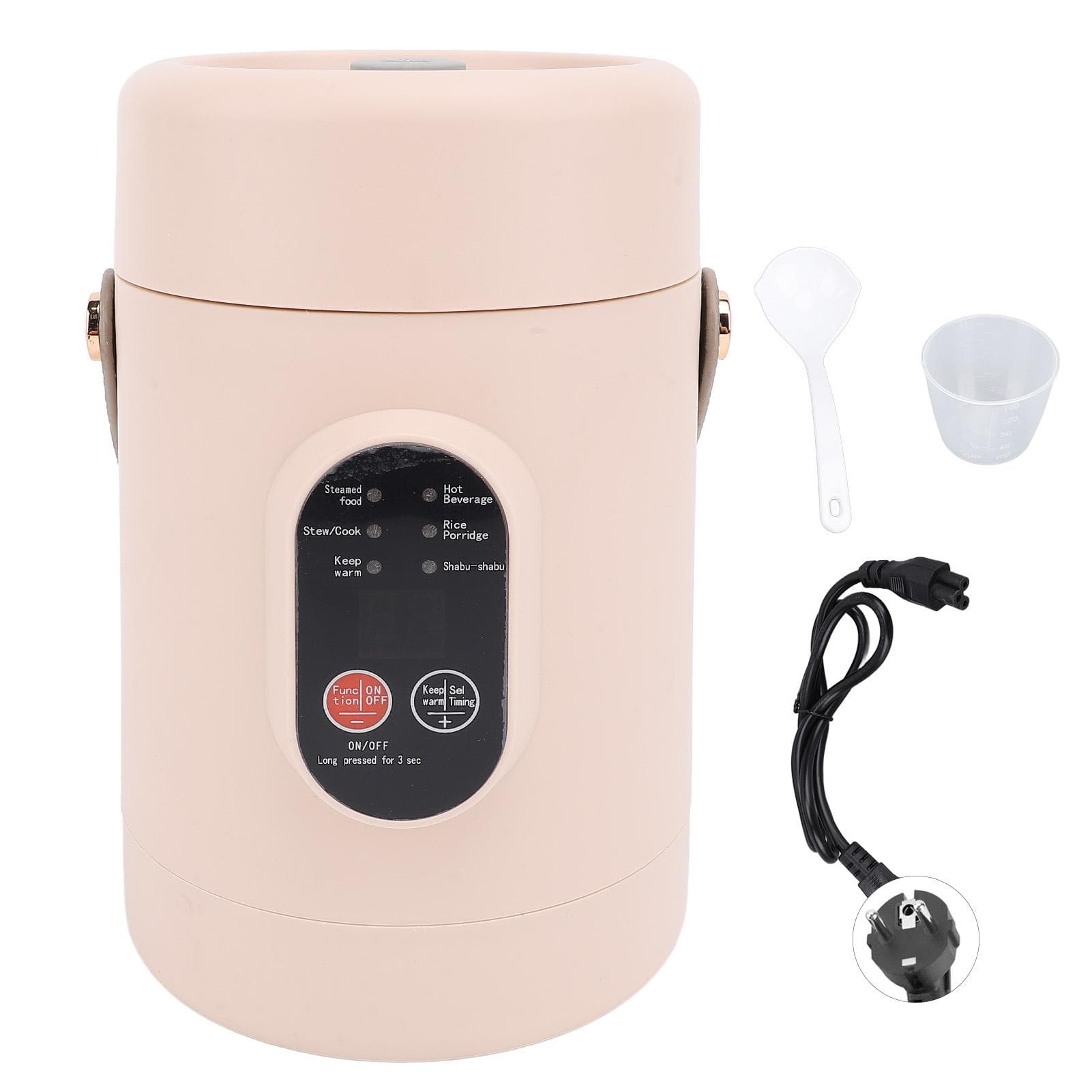 Mini Electric Cooker with Visual Lid Portable Stewing Cooking Pot for Rice Eggs Noodles Porridge EU L