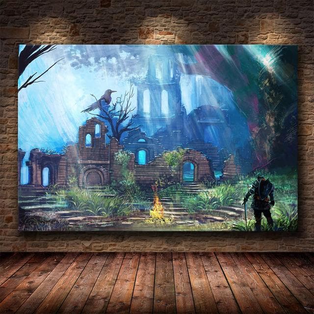 Classical Game Picture The Dark Souls 3 Canvas Painting Poster Decoration Home Wall Art Painting for Room Bedroom Decor Mural 40X50cm Unframed