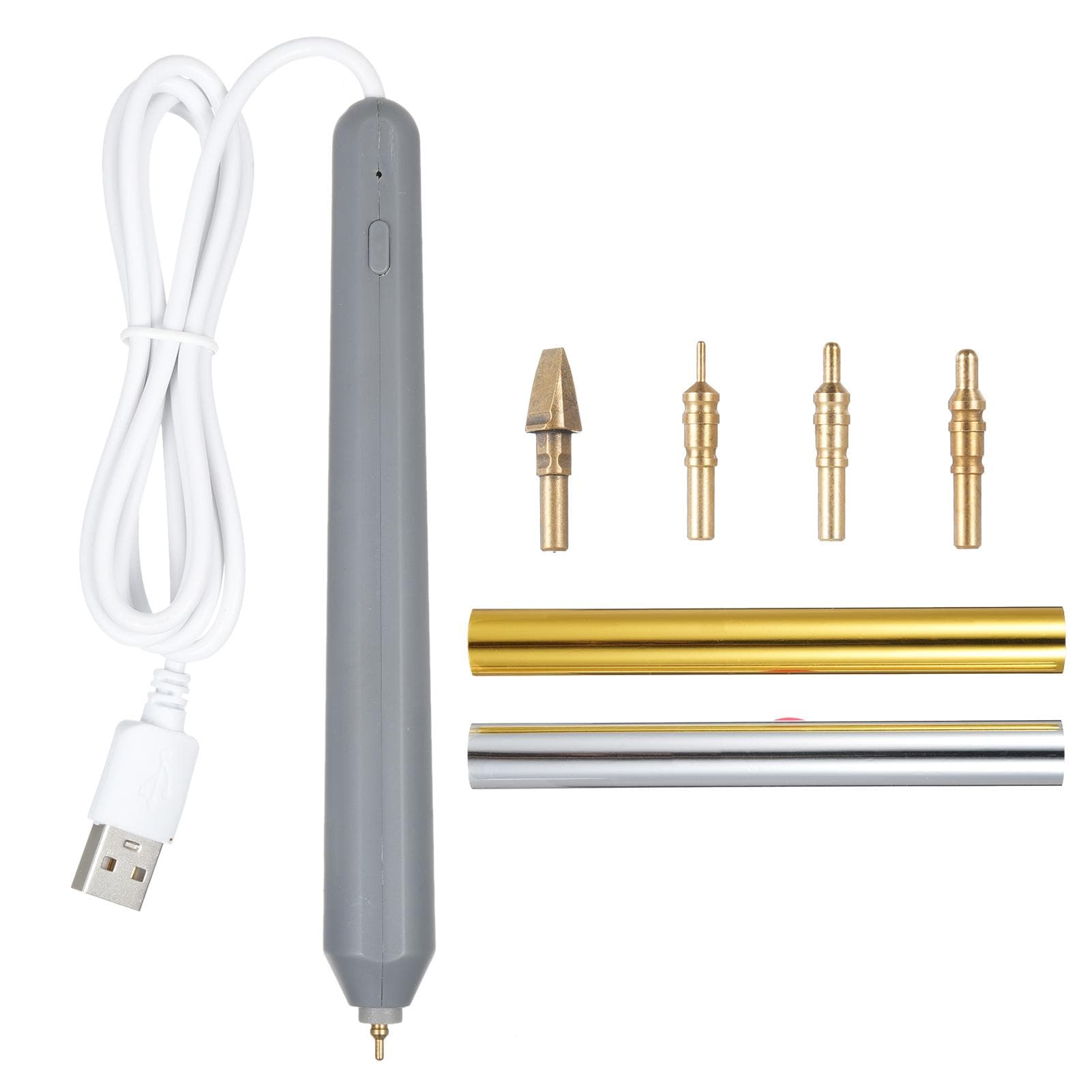 4 Rolls Gold & Silver Hot Foil Paper, Hot Foil Roll Used with Hot Foil Pen Hot Stamping Pen Set grey