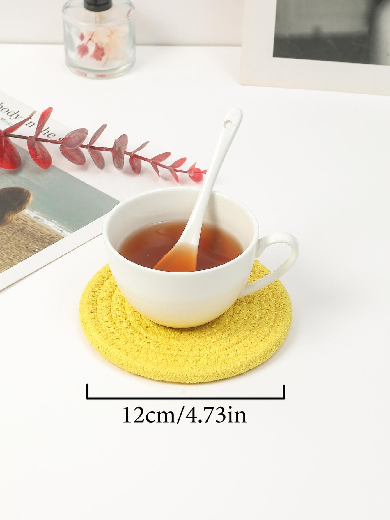 Simple Cotton Braid Coaster Handmade Cup Cushion Bohemia Style Non-slip Cup Mat Decoration Bedroom Home Decor