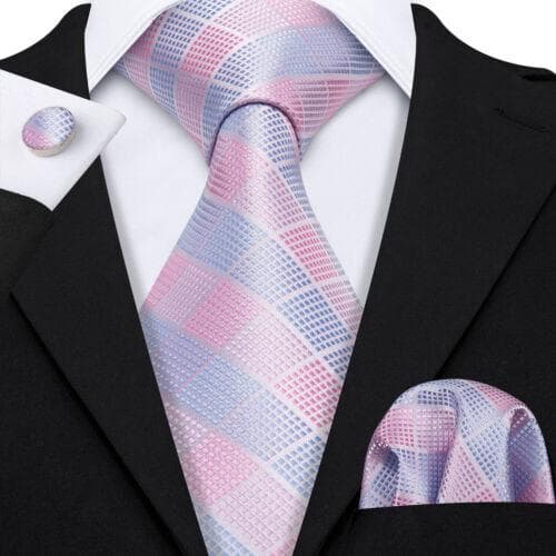 198 Colors Mens Silk Tie Black Blue Red Necktie Hanky Cufflinks Wedding 3PCS Set N-1198