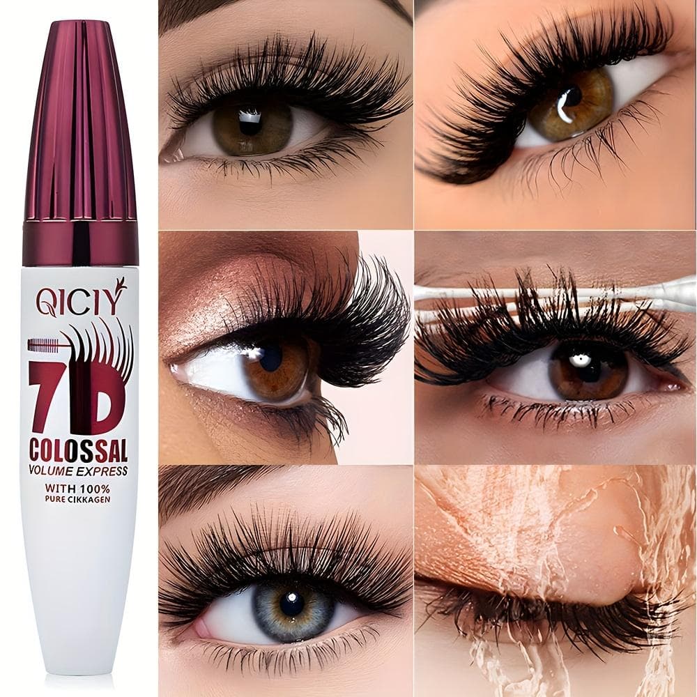 7D Mascara Lengthening Volumizing Mascara Quick-Drying and Sweat-Proof with 24-Hour Long-Lasting Makeup Buildable Natural Lashes for Everyday Glam 1pc