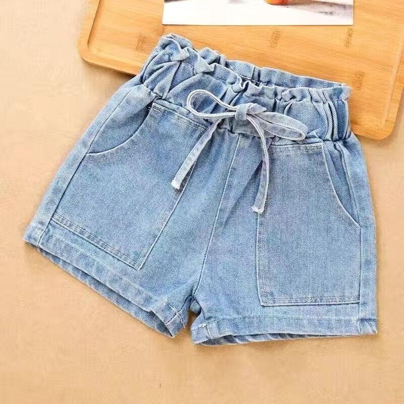 Summer Kids Short Denim Shorts for Girls Fashion Girl Short Princess Jeans Children Pants Girls Shorts Flower Girls Clothing 150cm