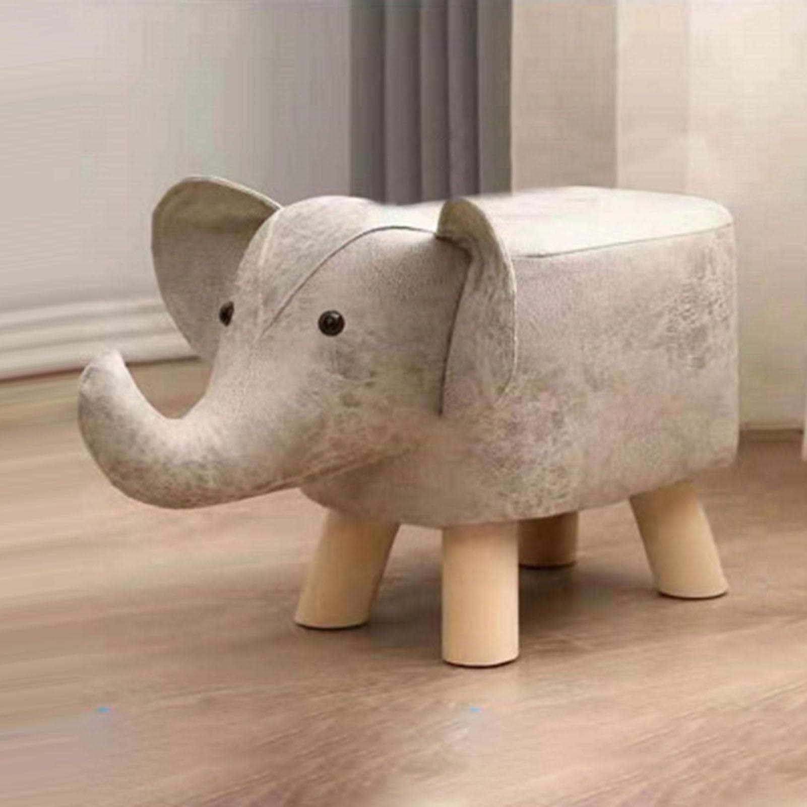 Animal Footstools Multipurpose Cute Cartoon Animal Small Bench for Home Kindergarten Green grey white