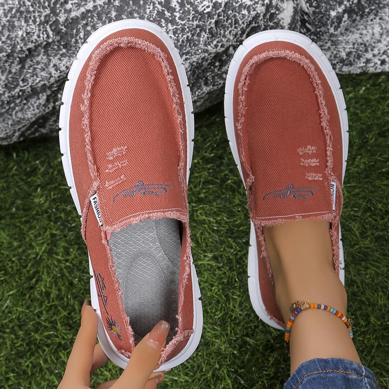 Men's Cloth Shoes, Men's Canvas Shoes, Trendy Shoes, Soft Soled Breathable, Wear-resistant, Comfortable Casual Shoes 36 red