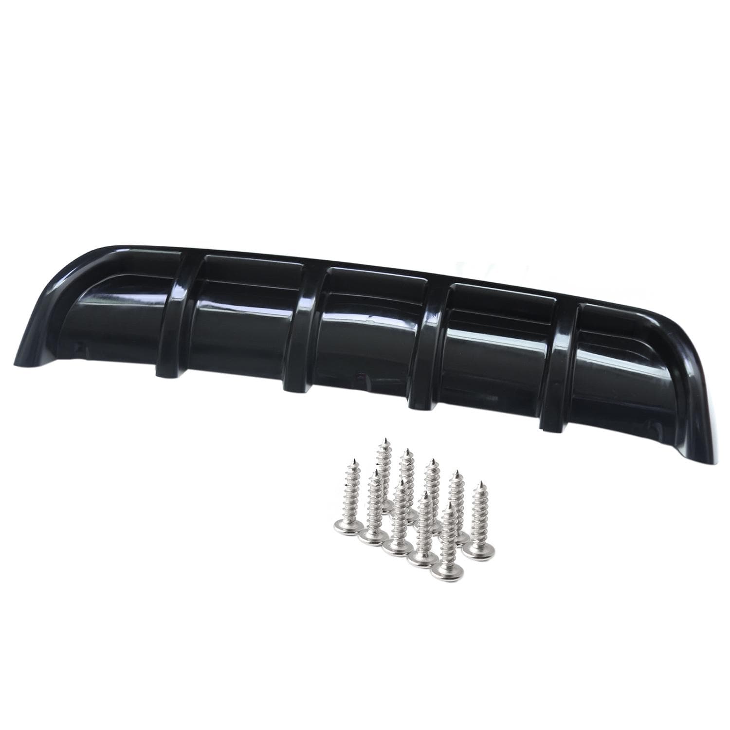 Universal Carbon fiber Car Rear Bumper Lip Diffuser 6 Fin Shark Fin Style Car Back Bumper Spoiler Black