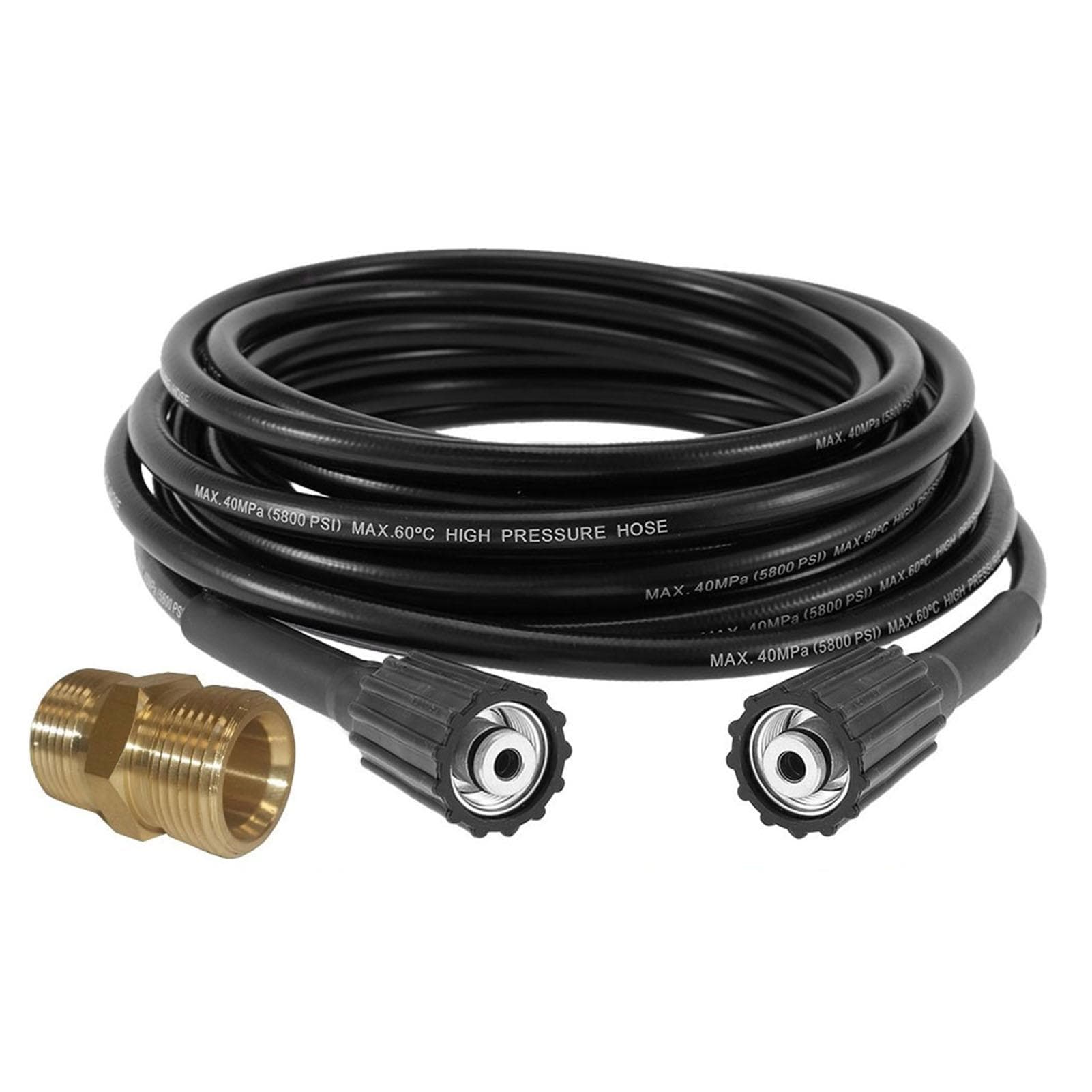Pressure Washer Replacement Extension Hose 50FT 5800PSI with Adapter High Power black