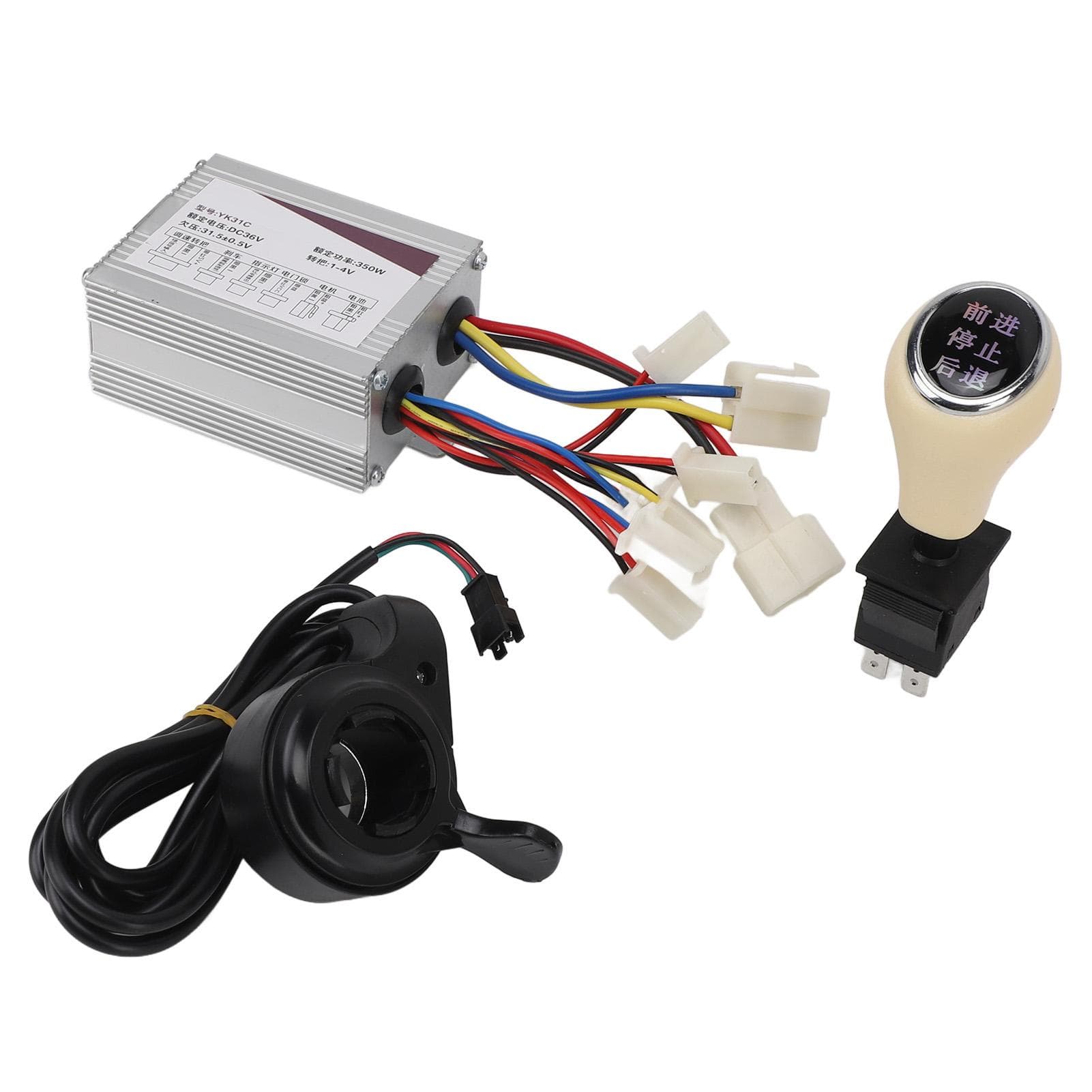 36V 350W Electric Bike Controller Set with Thumb Grip Forward Reverse Switch Aluminum Alloy for