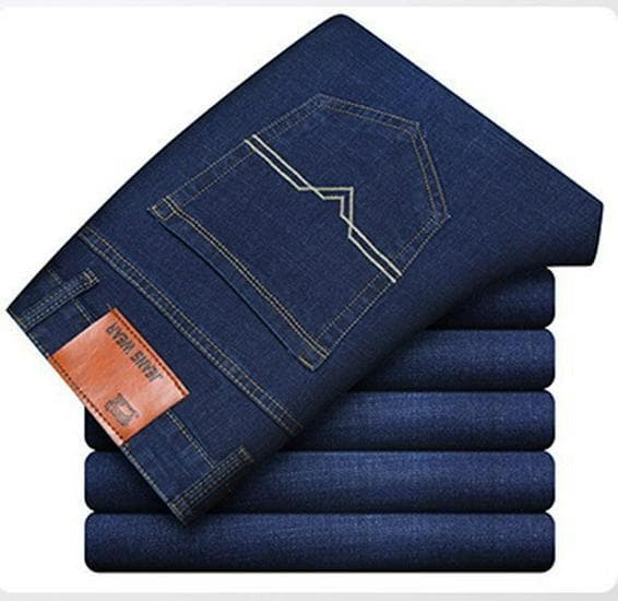 Men's High Waist Stretch Denim One-Piece: Comfortable, Loose-Fit, Straight-Leg Business Pants for Middle-Aged Men 30 dark blue