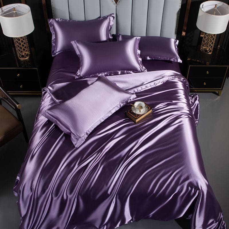High End Home Emulation Silk Satin Bedding Set Luxury Single Double Duvet Cover Set High Quality King Queen Size Bedding Sets 200x230cm 1pc cover