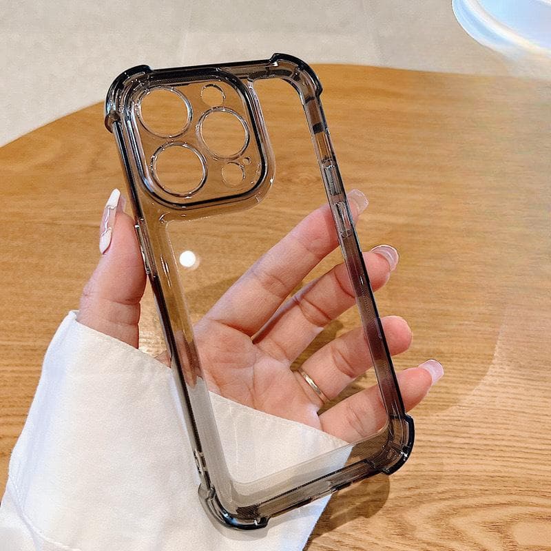 Applicable To Apple 15 Mobile Phone Case Iphone13 Transparent 14Pro Fine Hole Acrylic 11 Airbag Anti-fall X Protection Case iPhone 15Plus