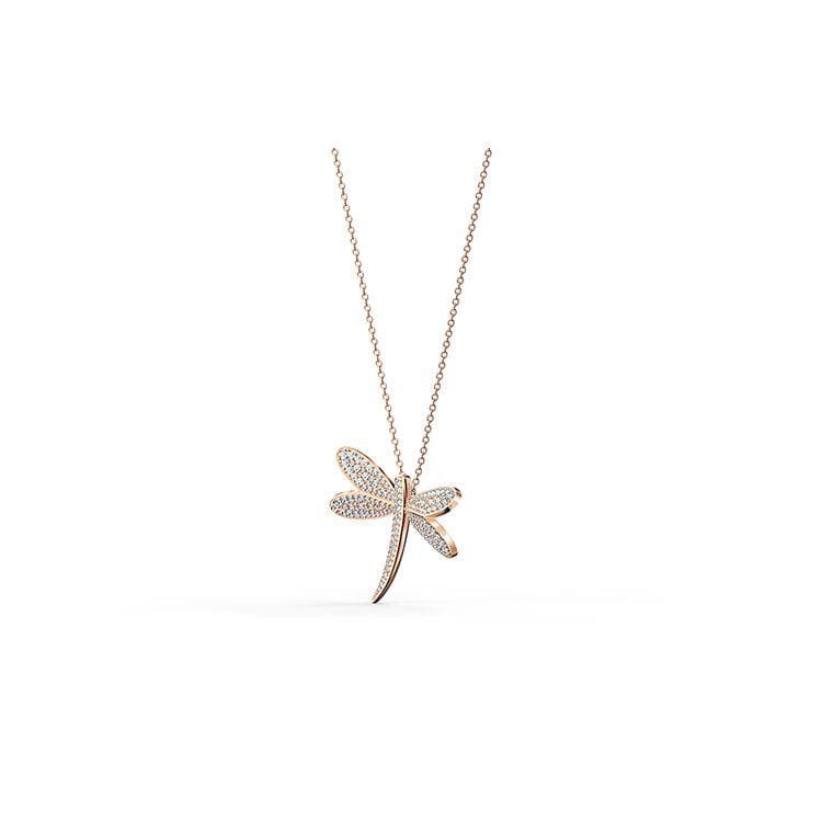 Swarovski Eternal Flower Dragonfly Necklace Women necklace White 5524856 Box (Random Color),F,White