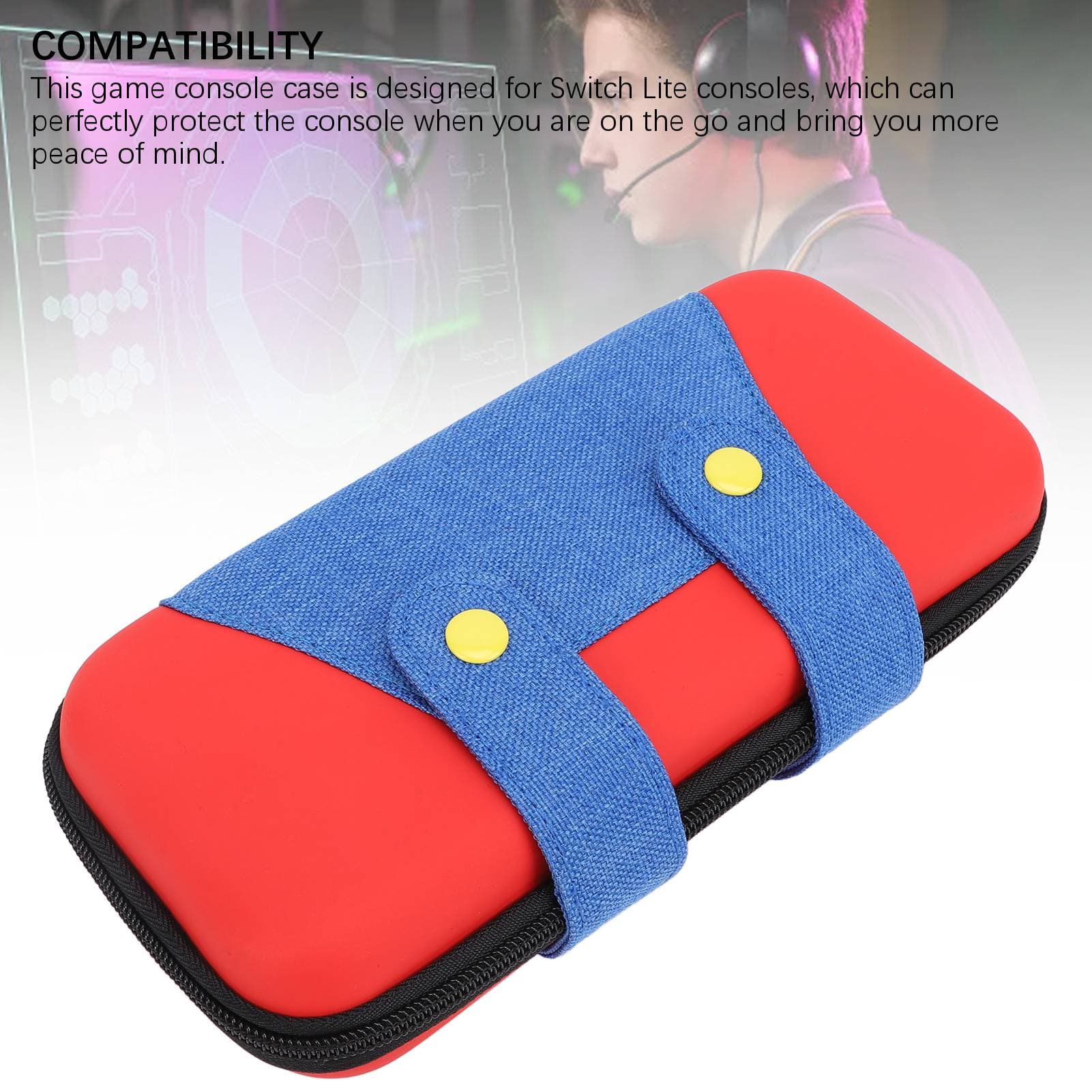 Hard Game Console Case Individual Mesh Pocket Anti Scratch Double Zipper Water Resistant Game