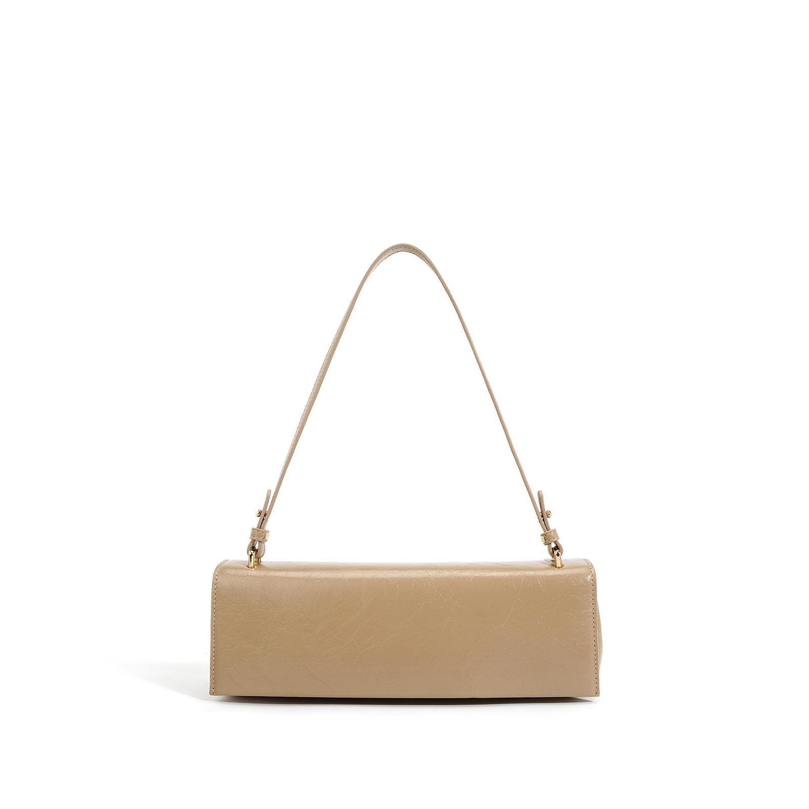 Leather Underarm Single-shoulder Bag for Women, High-end Feel, Top Layer Oil Wax Drop Pattern, Soft Small Square Bag Baguette Bag
