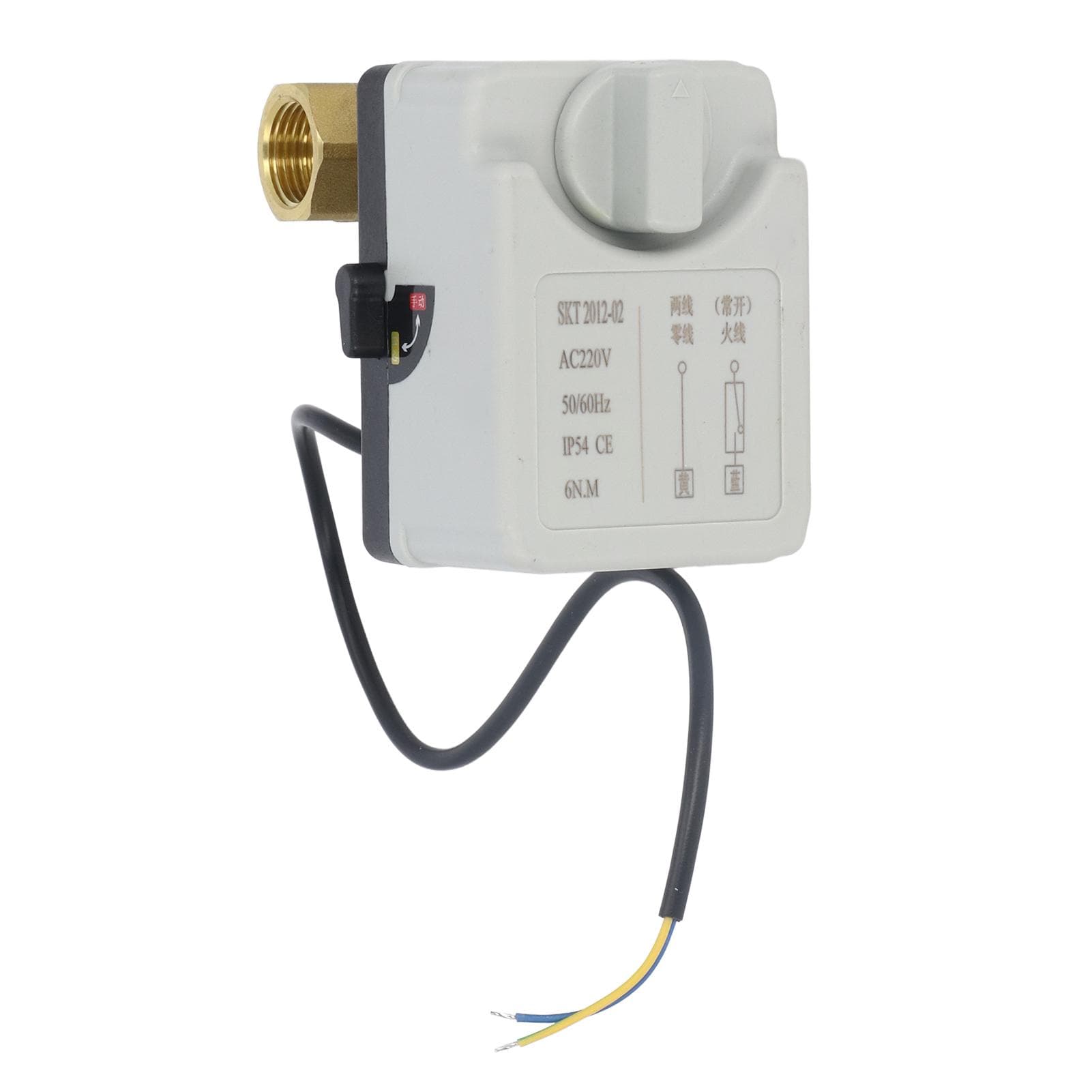 2 Wire Motorized Ball Valve Brass Wear Resistance IP54 AC220V Electric Ball Valve for Cold Hot