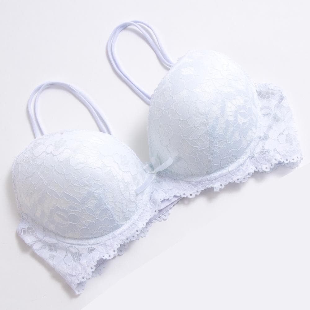 Lace Fly Bra Female Brassiere Lingerie Plus Size C D Cup Push Up Seamless Comfortable Bra 36D white
