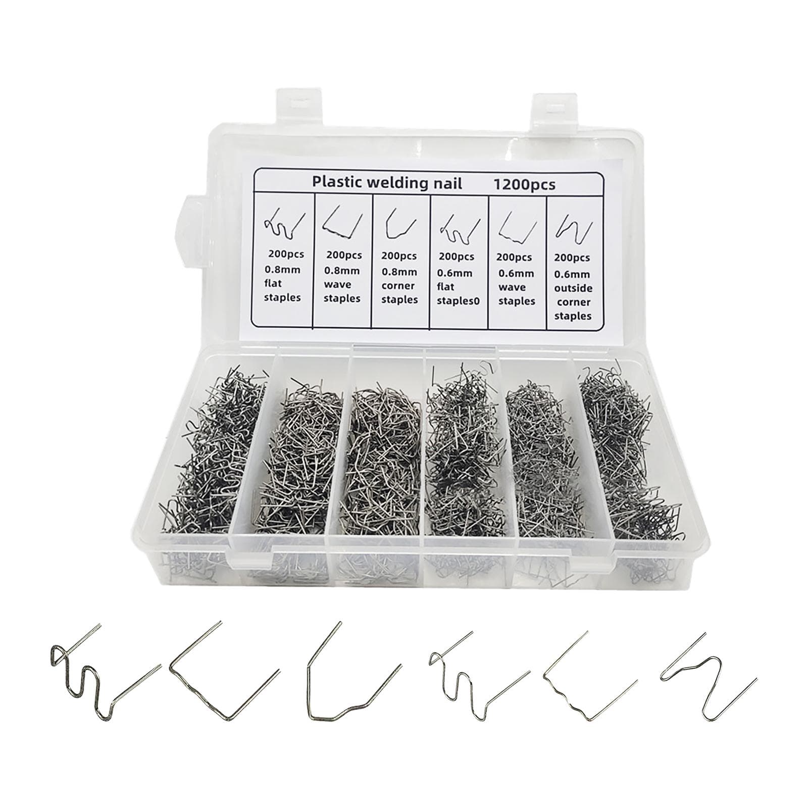 1200PCS Auto Plastic Repair Hot Staples for Car Bumper Plastic Welding Repairing silver