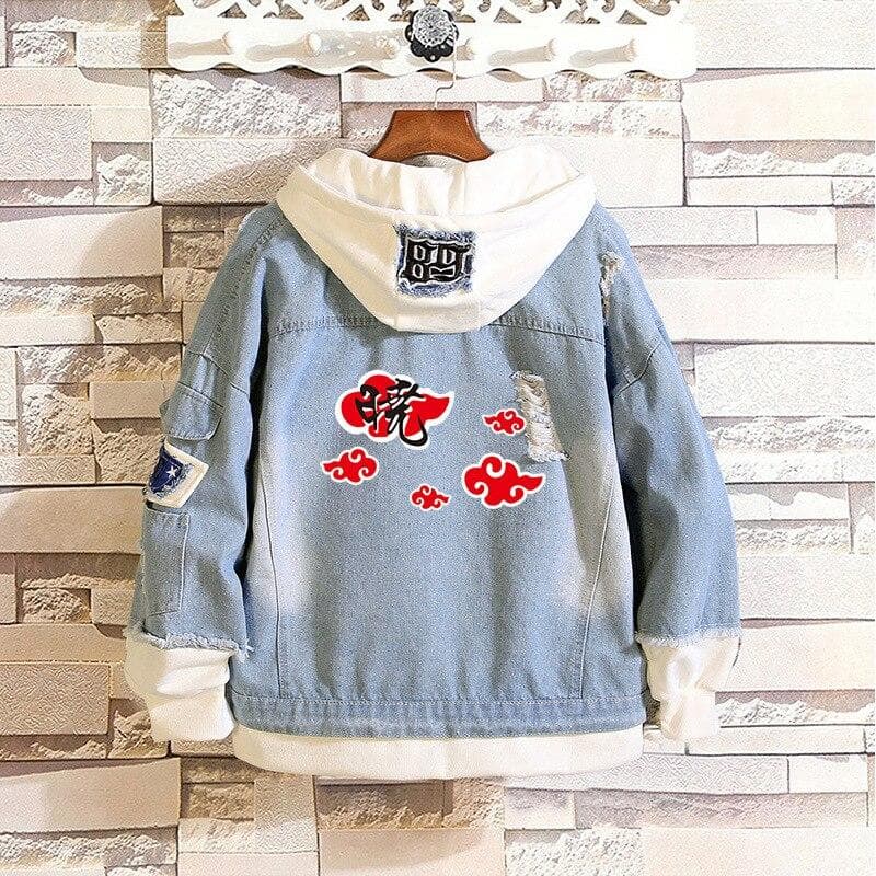 Cosroad Naruto Denim Jacket Uchiha Sasuke Cosplay Spring Autumn Jeans Hooded Sweatshirt Men Women Costumes Outwear Coats XXL