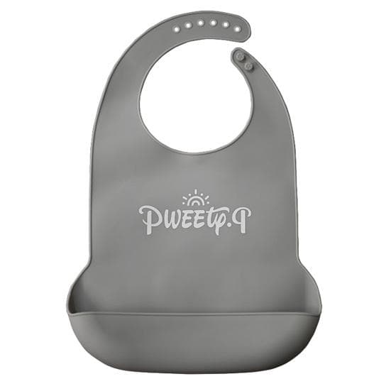 Waterproof Adjustable Silicone Adult Bib Flexible Reusable Mess-proof Easily Wipe Clean Senior Elderly Bib XL grey