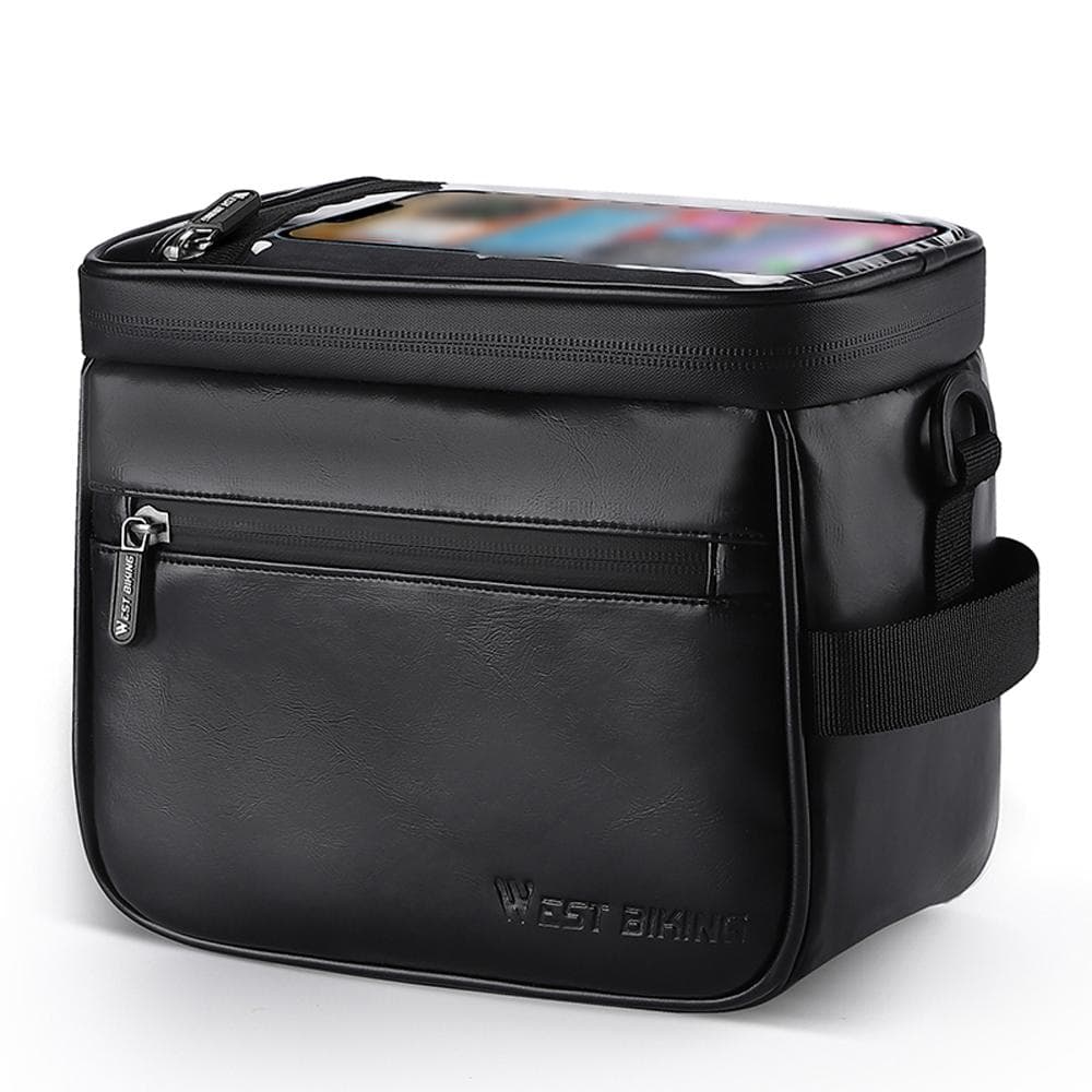 Multifunctional Bicycle Handlebar Bag Waterproof TouchScreen MobilePhone Bag Bike Front Bag Thermal black