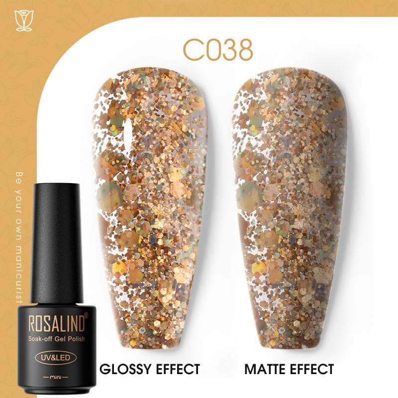 ROSALIND Nail Gel Polish Semi Permanent Varnish Hybrid UV Gel Polish Soak Off Nail Art Gel Top Base Coat Matt Top For Manicure Nail Art RA-C038
