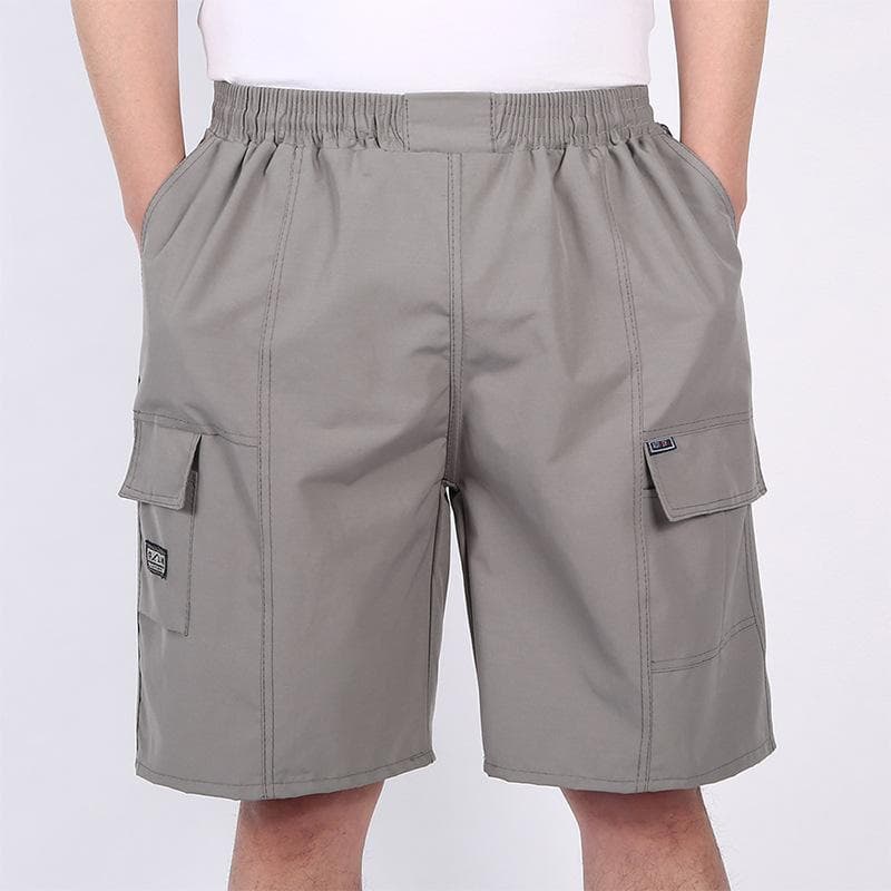 Middle-aged and Elderly Men's Shorts Loose Casual Five-point Pants Straight-leg Pants L grey