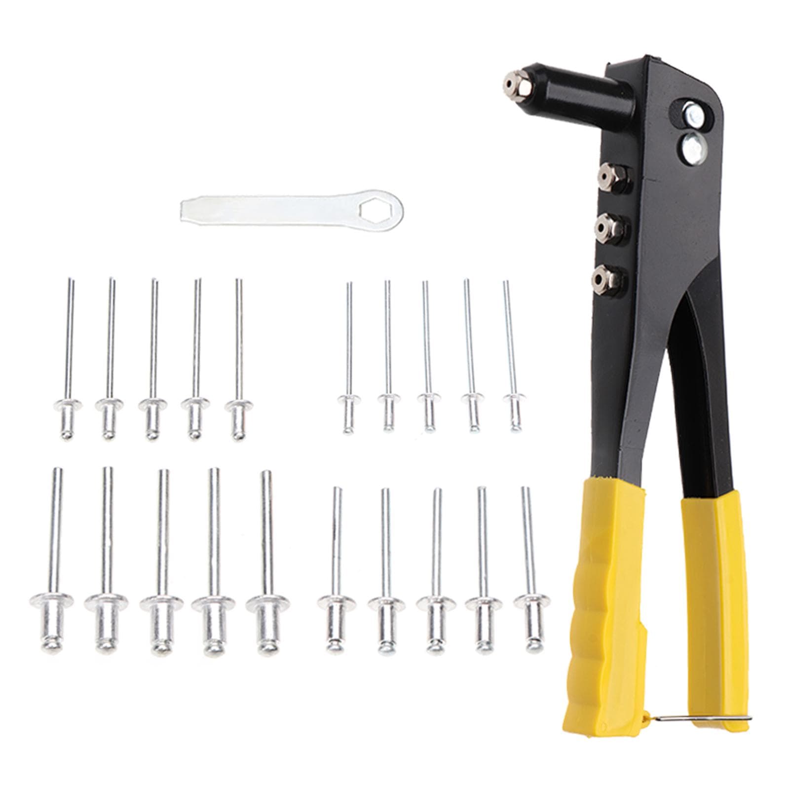 200Pcs Heavy Duty Riveter Set Hand 2.4/3.2/4.0/4.8mm Rivet G-un Kit Set Aluminum Rivets Assortment yellow