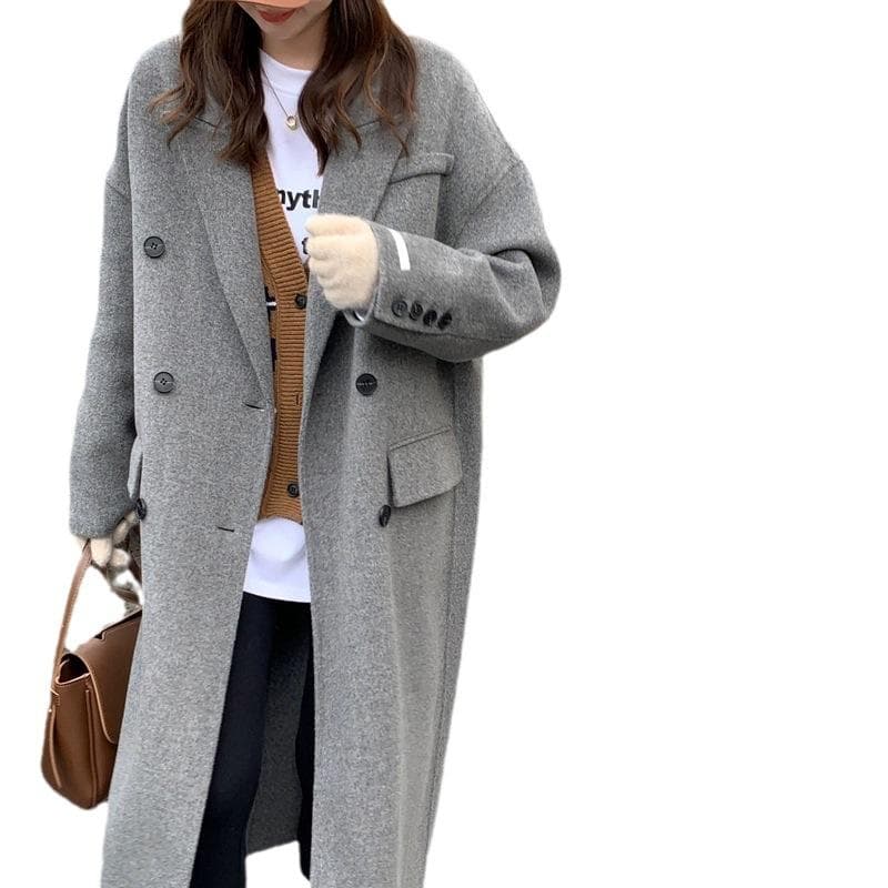 Coat Women's Woolen Coat Autumn and Winter High-end Medium and Long Small Korean New Models L