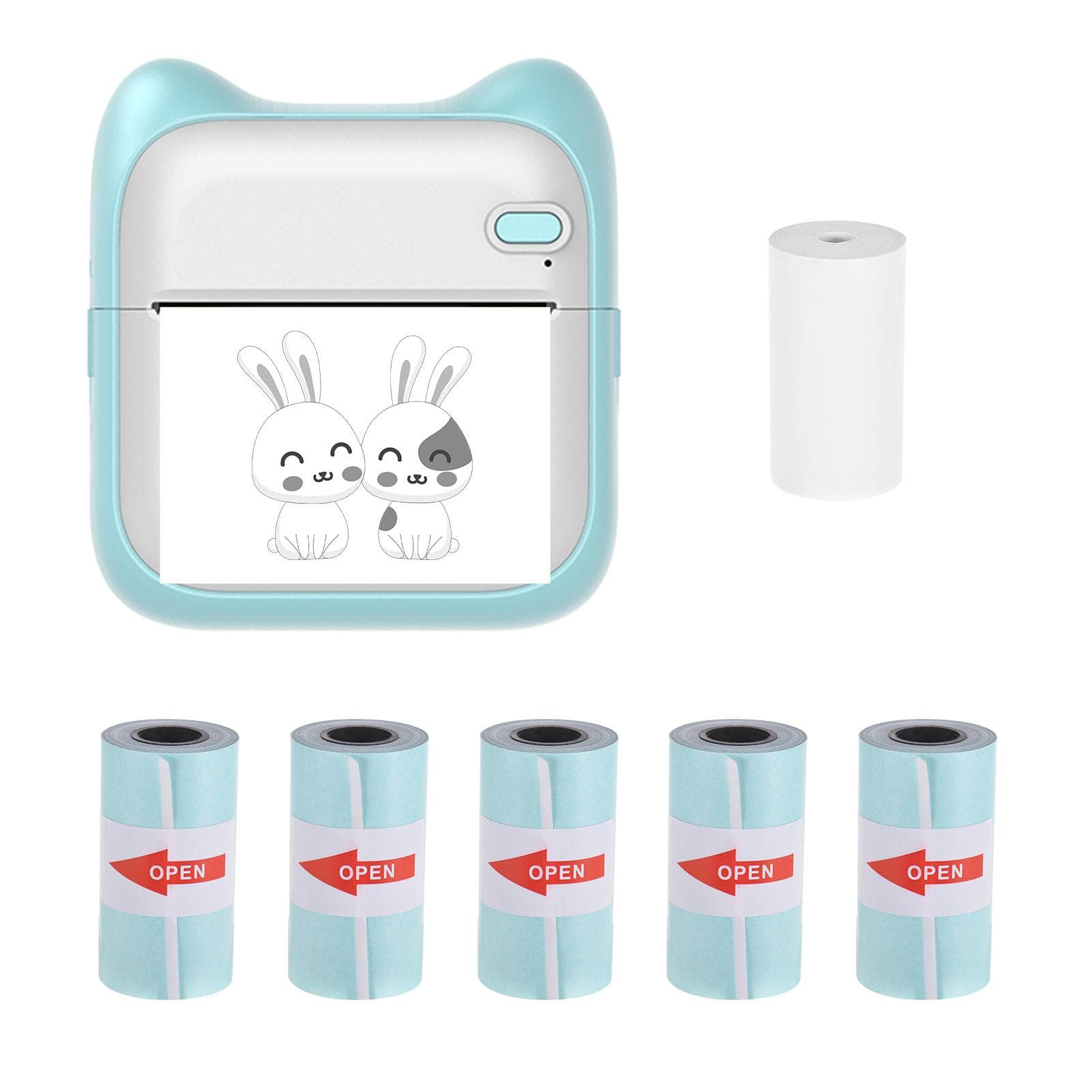 Mini Pocket Photo Printer Portable Thermal Printing Machine 190dpi Wireless BT Connection for BL-3 blue