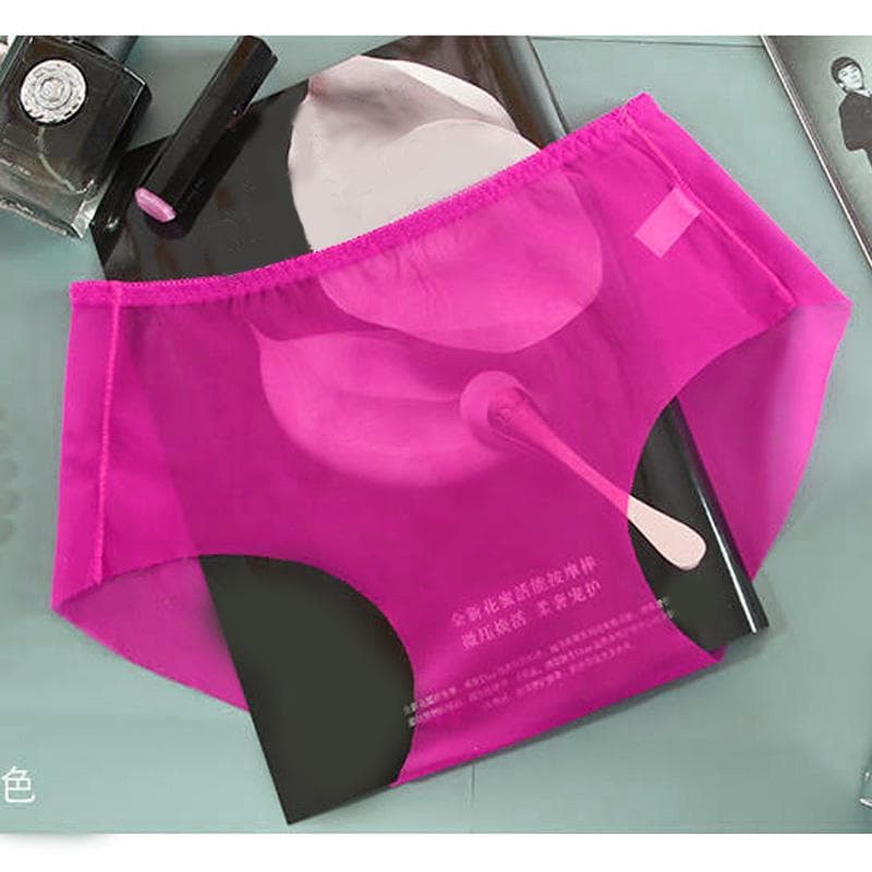 Full Transparent Panties Women Sexy Seamless Briefs Ladies Mid Rise Underwear KL87 XL Rose