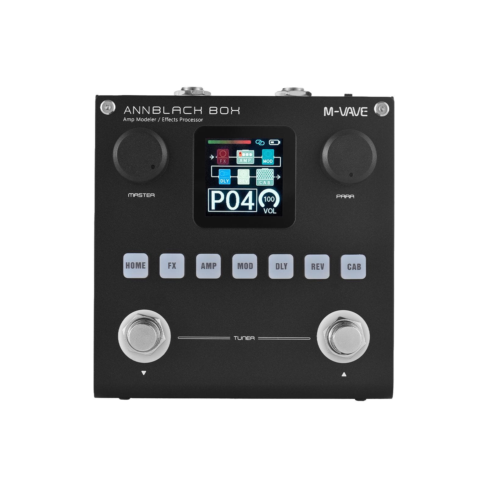 M-VAVE Guitar/Bass AMP Modeler Multi Effects Processor 80 Editable Presets 6 Effects Modules 3-Band black