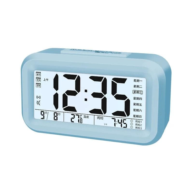 English Talking Clock Speaking Time and Temperature Digital Bedroom Snooze Alarm with Thermometer for Kid Children Wake Up