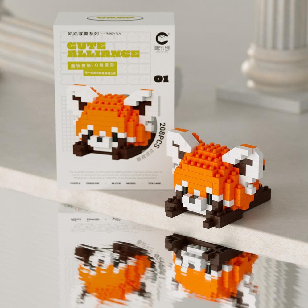 Mini Cute Panda Micro Building Blocks 3D Diamond Model Animals Bricks DIY City Construction Toys for Children Kids Gift Panda-208Pcs