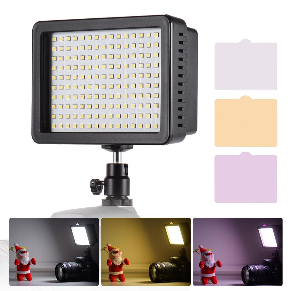 Pro LED Video Light Photography Lamp 5600K for DSLR Camera Camcorder black