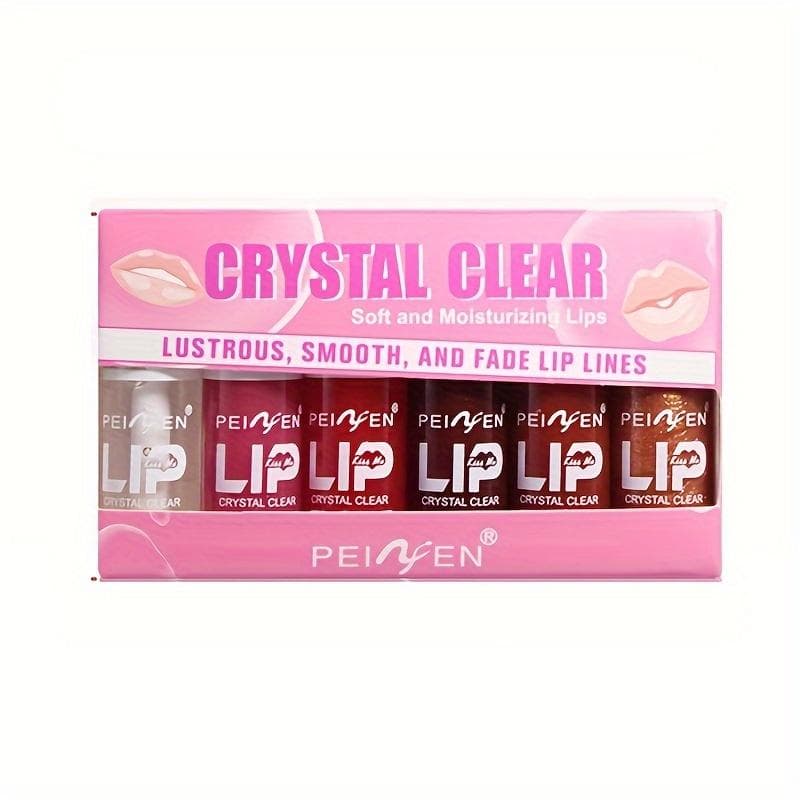 6Pcs/Set Mirror Lip Glaze Moisturizing Lip Long Lasting Lip Care Oil Hydrating Liquid Lipstick Lips Cosmetics multicolour