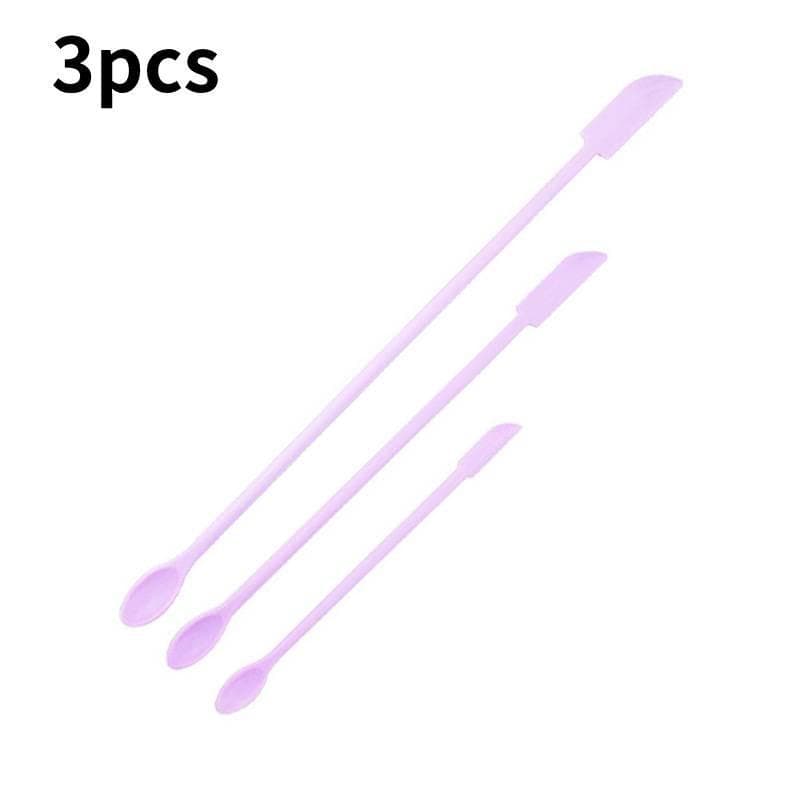 Silicone Mini Spatula Jar Scraper Scoop Tip Long Spatula Cosmetic Bottle Tool purple